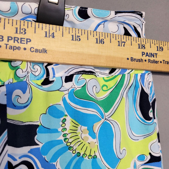Courtenay Skirt Womens 18W Blue Green Paisley A-Line Cotton Stretch Side Zip - Picture 8 of 11